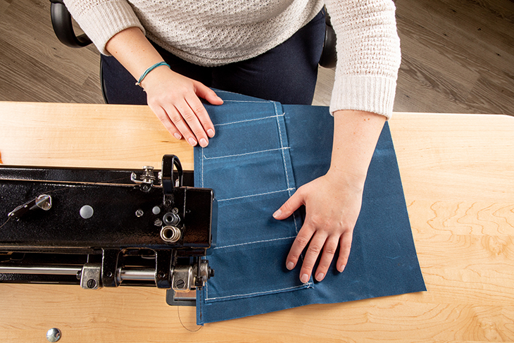 Learn tips for sewing waxed canvas fabric.